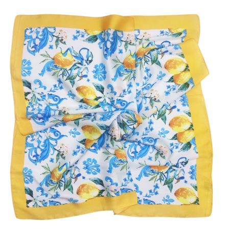 Esarfe Patrate - Esarfa dama ISABELLA cu lamai, 70x70cm