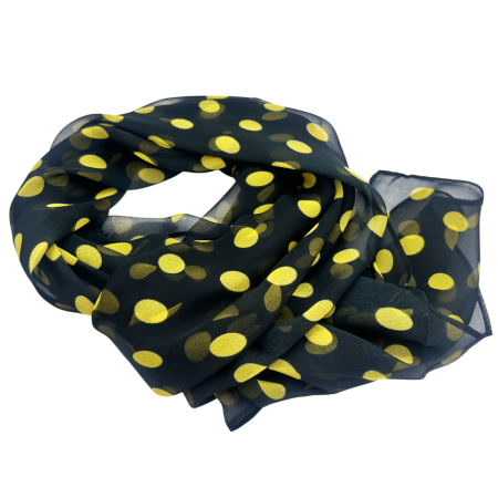 Esarfa dama JOLIE - Negru cu buline galbene [1]