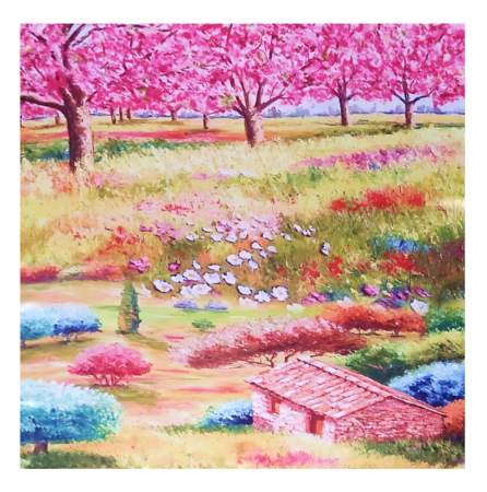 Esarfe Imprimate - Esarfa dama JULIA cu flori de cires, 70x70cm