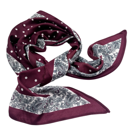 Esarfa dama KIMMY cu buline - bordo/ alb - fina si eleganta [1]