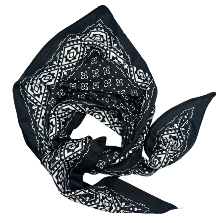 Esarfe Matase & Voal & Satin - Esarfa dama KIMMY Negru/ Alb