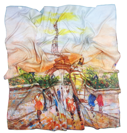 Esarfa dama BERNADETTE, Cu 2 fete, 70x70cm [4]