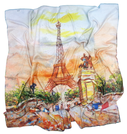 Esarfe Imprimate - Esarfa dama BERNADETTE, Cu 2 fete, 70x70cm