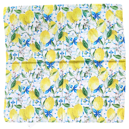 MODA & ACCESORII - Esarfa dama cu cactus si lamai LIMONE AMALFI - Fina si Eleganta