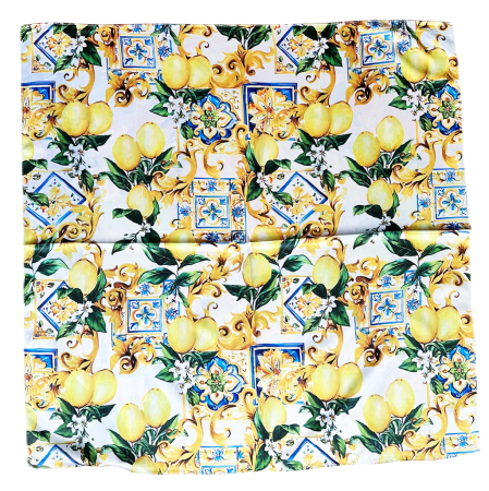 MODA & ACCESORII - Esarfa dama cu peisaj si lamai LIMONE CASTEL - Fina si Eleganta