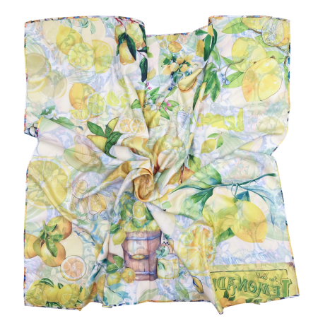 Esarfa dama cu flori si lamai LIMONE - Fina si Eleganta| Pravalia Cu Surprize [2]