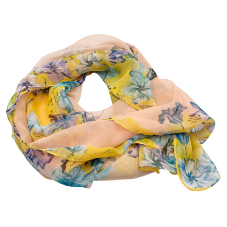 Esarfe Imprimate - Esarfa Dama, roz-banan cu Aspect Matasos