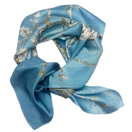 Esarfa dama LOUISE cu flori de migdal, 70x70cm [1]