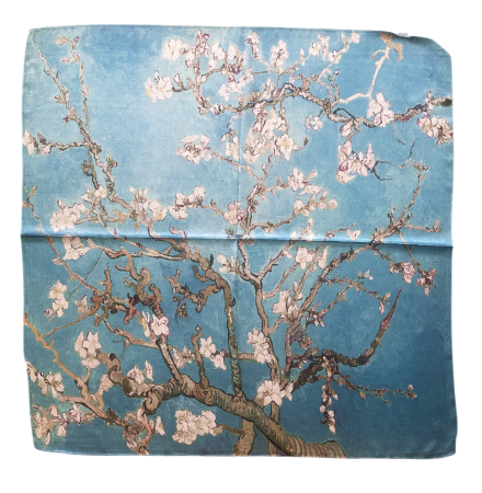 Esarfe Patrate - Esarfa dama LOUISE cu flori de migdal, 70x70cm