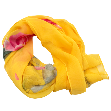 Esarfe Imprimate - Esarfa Dama, galbena cu Aspect Matasos