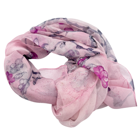 Esarfe Imprimate - Esarfa Dama, roz cu Aspect Matasos