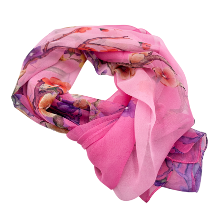 Esarfe Imprimate - Esarfa Dama, fucsia cu Aspect Matasos