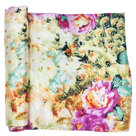 Esarfa dama MATHILDE cu flori pictate [2]