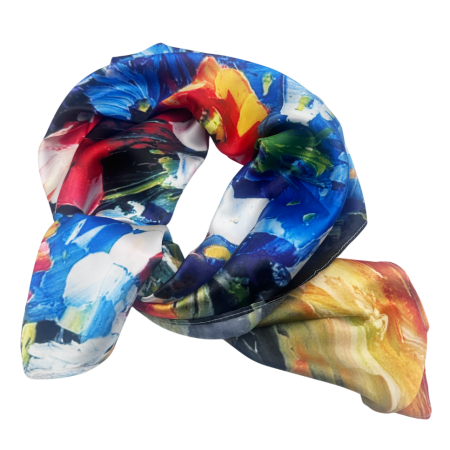 Esarfa dama MILLY cu Maci si Margarete, 70x70cm [1]