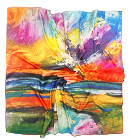 Esarfa cu maci PHOEBE, Cu 2 fete, 70x70cm [2]