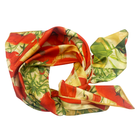 Esarfa dama cu maci, Cu 2 fete, 70x70cm [3]