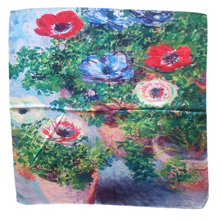 Esarfe Patrate - Esarfa dama STEPHANIE cu flori, 70x70cm