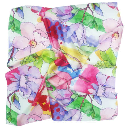 Esarfe Patrate - Esarfa dama TRACY cu flori fucsia