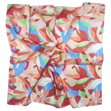 Esarfe Patrate - Esarfa dama VALERIE cu flori maro - patrata