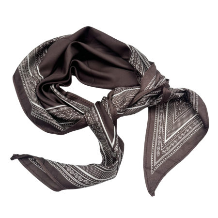 Esarfa dama YANA cu model geomteric - maro/ alb fina si eleganta [1]