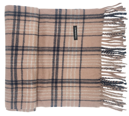 Esarfe & Fulare Barbatesti - Esarfa ingusta Cashmere TERRY, Roz cenusiu/ Bleumarin, 36x180cm