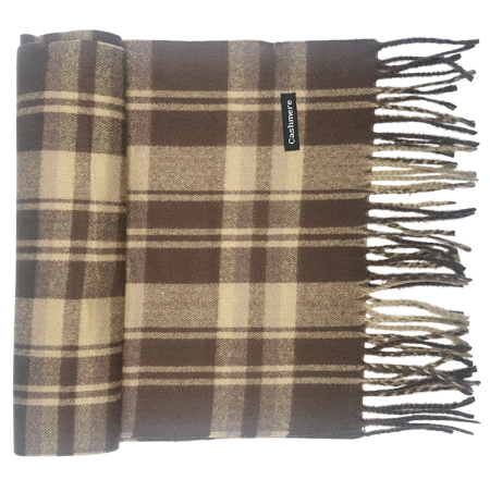 Esarfe & Fulare Barbatesti - Esarfa ingusta Cashmere TERRY, Maro inchis, 36x180cm