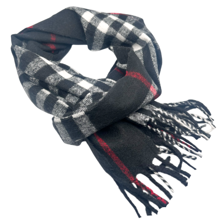 MODA & ACCESORII - Esarfa in carouri Casmir TERRY Negru-alb-rosu