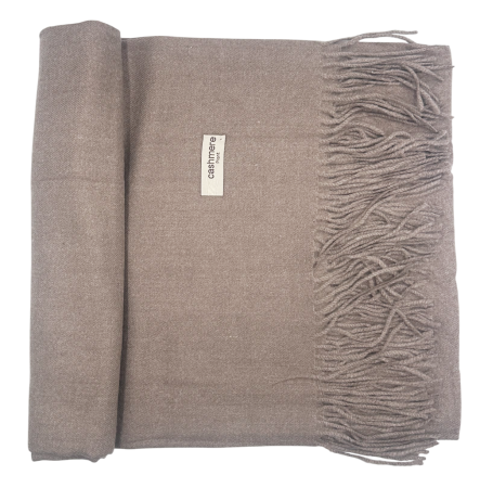 Esarfa cu franjuri Cashmere LUXE, Bej taupe, 68x180cm [1]