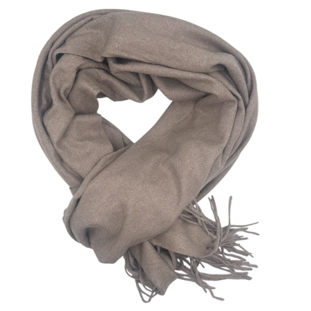 Esarfa cu franjuri Cashmere LUXE, Bej taupe, 68x180cm [2]