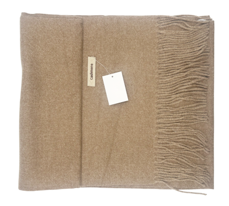 Esarfa ingusta cu franjuri Cashmere ROYAL, Bej, 35x180cm [1]