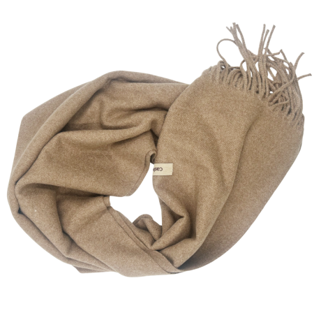 Esarfe & Fulare Barbatesti - Esarfa ingusta cu franjuri Cashmere ROYAL, Bej, 35x180cm