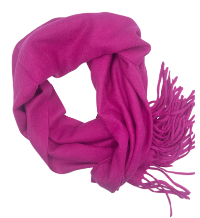 Manusi Si Esarfe Casmir & Vascoza - Esarfa ingusta fucsia casmir cu franjuri ROYAL 35x180cm