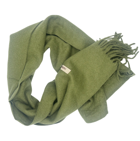Esarfe & Fulare Barbatesti - Esarfa ingusta cu franjuri Cashmere ROYAL, Kaki