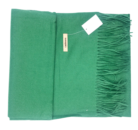 Esarfa ingusta cu franjuri Cashmere ROYAL, Verde, 35x180cm [1]