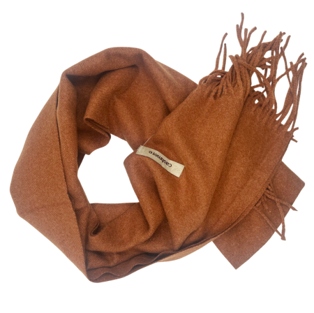 Esarfe & Fulare Barbatesti - Esarfa ingusta cu franjuri Cashmere ROYAL, Caramel