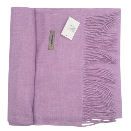 Esarfa casmir roz-lavanda cu franjuri ROYAL 35x180cm [1]