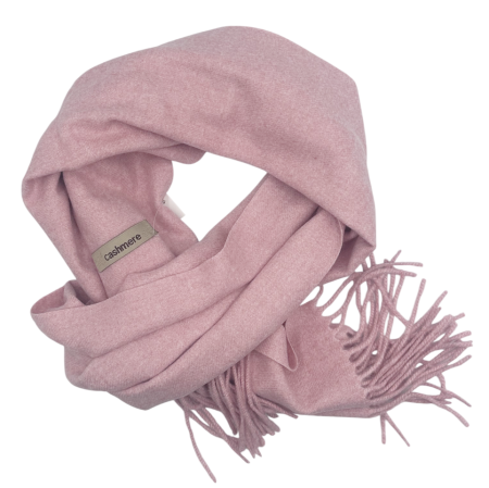 Manusi Si Esarfe Casmir & Vascoza - Esarfa casmir roz-prafuit cu franjuri ROYAL 35x180cm