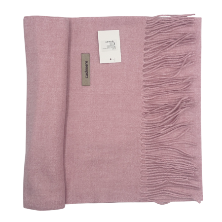 Esarfa casmir roz-prafuit cu franjuri ROYAL 35x180cm [1]