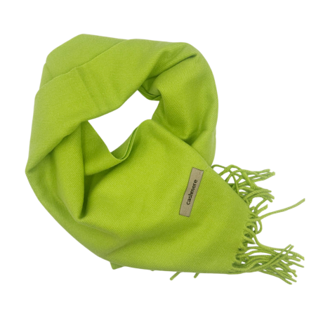 Esarfe & Fulare Barbatesti - Esarfa ingusta cu franjuri Cashmere ROYAL, Verde lime