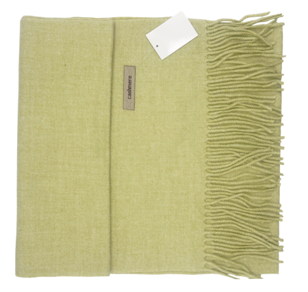 Esarfa ingusta cu franjuri Cashmere ROYAL, Galben verzui [1]