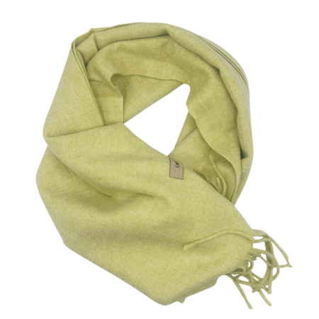 Esarfe & Fulare Barbatesti - Esarfa ingusta cu franjuri Cashmere ROYAL, Galben verzui
