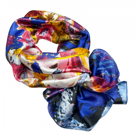 Esarfe Matase & Voal & Satin - Esarfa matase ALEJANDRA, Albastru, 50x160cm