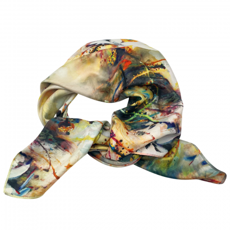 Esarfe Matase & Voal & Satin - Esarfa matase DAISY cu 2 fete, 70x70cm