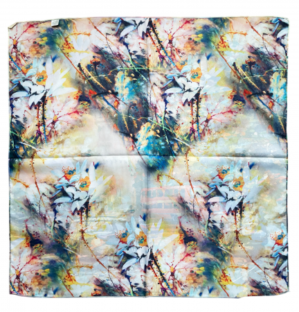 Esarfa matase DAISY cu 2 fete, 70x70cm [2]