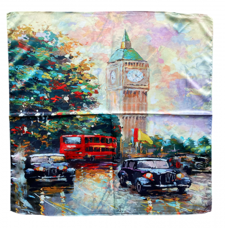 Esarfa matase DAISY cu 2 fete, 70x70cm [3]