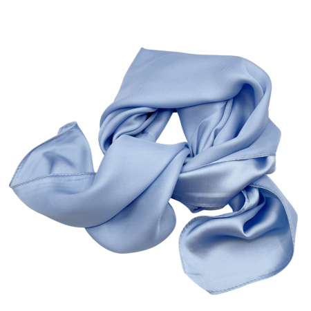 FASHION - Esarfa matase AMELIE, Bleu perlat, 70x70cm