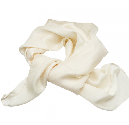 Esarfe Matase & Voal & Satin - Esarfa matase AMELIE, Crem, 70x70cm