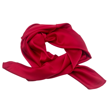 Esarfe Matase & Voal & Satin - Esarfa matase AMELIE, Rosu inchis, 70x70cm