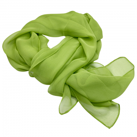 Esarfe Matase & Voal & Satin - Esarfa uni de vara JOLEEN, Verde fistic, 50x160cm