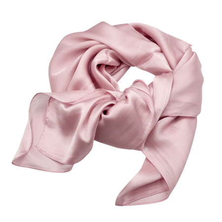 Esarfe Matase & Voal & Satin - Esarfa matase ANGELIQUE, Roz pastel, 80x170cm